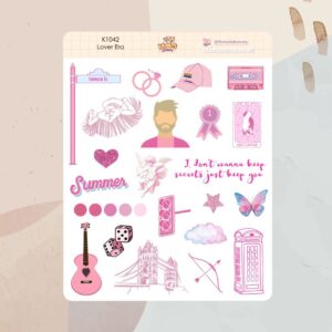Cartela de Adesivos Lover Era K1042 12x15cm KIMO ADESIVOS