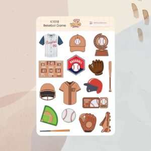Cartela de Adesivos Beisebol Game K1018 8x12cm KIMO ADESIVOS
