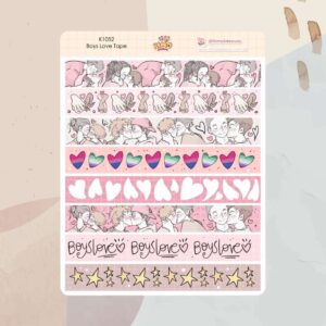 Cartela de Adesivos Boys Love Tape K1052 12x15cm KIMO ADESIVOS