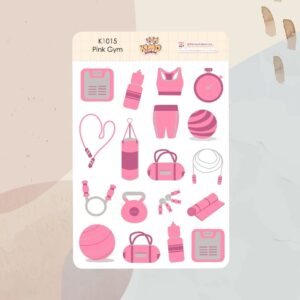 Cartela de Adesivos Pink Gym K1015 8x12cm KIMO ADESIVOS