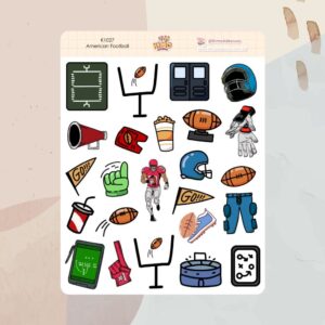 Cartela de Adesivos American Football K1027 12x15cm KIMO ADESIVOS